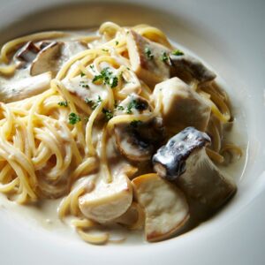 Pâtes aux champignons et à la crème